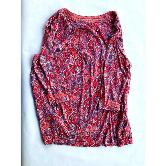 TALBOTS PLUS, SIZE 2X, PINK PAISLEY 3/4 SLEEVE TUNIC - Picture 2 of 6